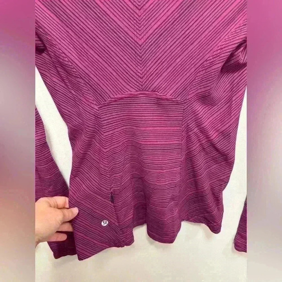 Lululemon Kanto Catch Me Long Sleeve Rulu Top Purple Stripe Size small - Picture 6 of 10